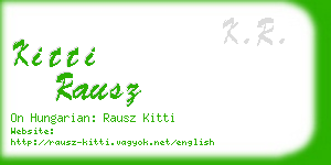 kitti rausz business card